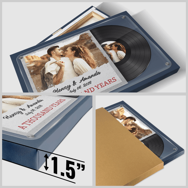 Custom Photo, Customizable Name And Date, Canvas Wall Art, Vinyl Record