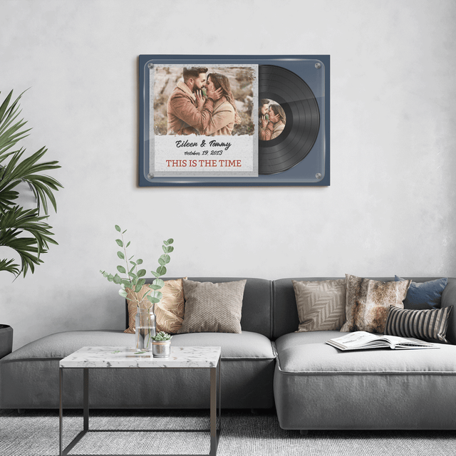 Custom Photo, Customizable Name And Date, Canvas Wall Art, Vinyl Record