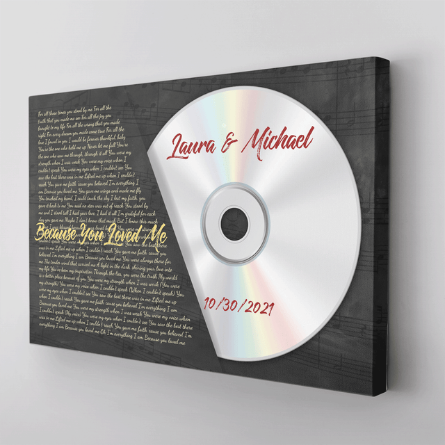 Custom Song Lyrics, Customizable Name, Date, Song Name, CD Albums, Canvas Wall Art
