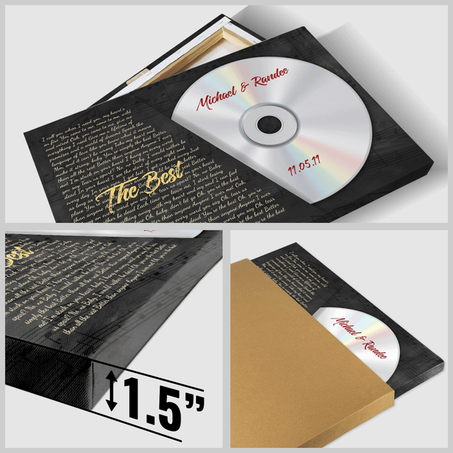 Custom Song Lyrics, Customizable Name, Date, Song Name, CD Albums, Canvas Wall Art