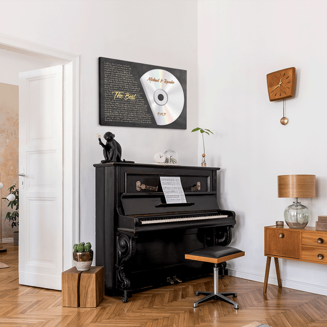 Custom Song Lyrics, Customizable Name, Date, Song Name, CD Albums, Canvas Wall Art