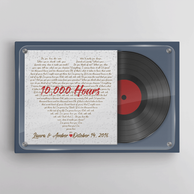 Custom Song Lyrics, Customizable Song Name And Text, Heart Shape, Vinyl Records Albums, Canvas Wall Art