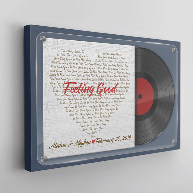 Custom Song Lyrics, Customizable Song Name And Text, Heart Shape, Vinyl Records Albums, Canvas Wall Art