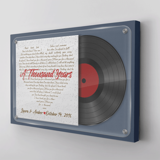 Custom Song Lyrics, Customizable Song Name And Text, Heart Shape, Vinyl Records Albums, Canvas Wall Art