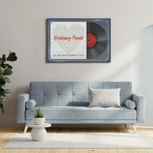 Custom Song Lyrics, Customizable Song Name And Text, Heart Shape, Vinyl Records Albums, Canvas Wall Art