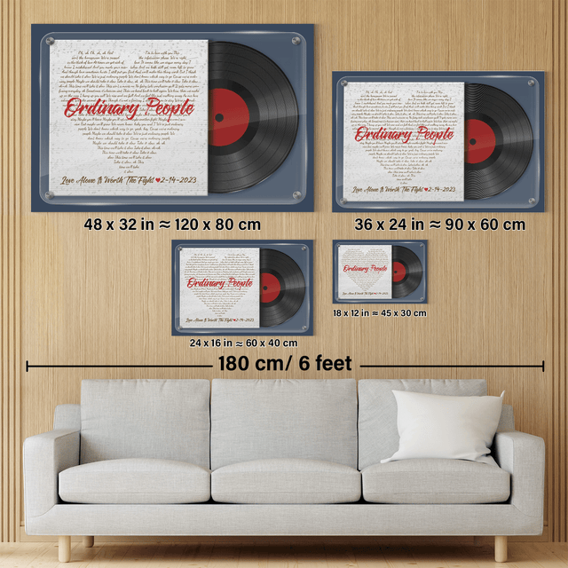 Custom Song Lyrics, Customizable Song Name And Text, Heart Shape, Vinyl Records Albums, Canvas Wall Art