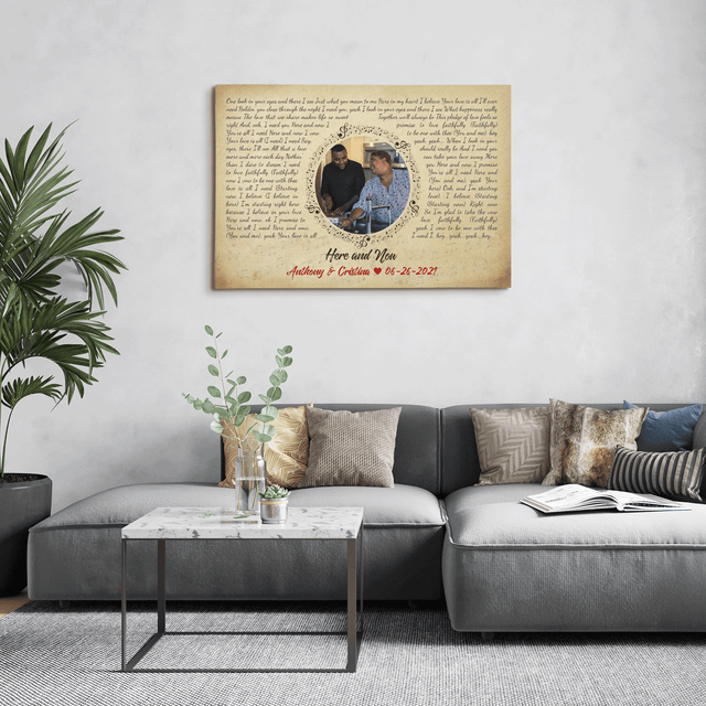 Custom Song Lyrics, Upload Photo, Customizable Name, Date Canvas