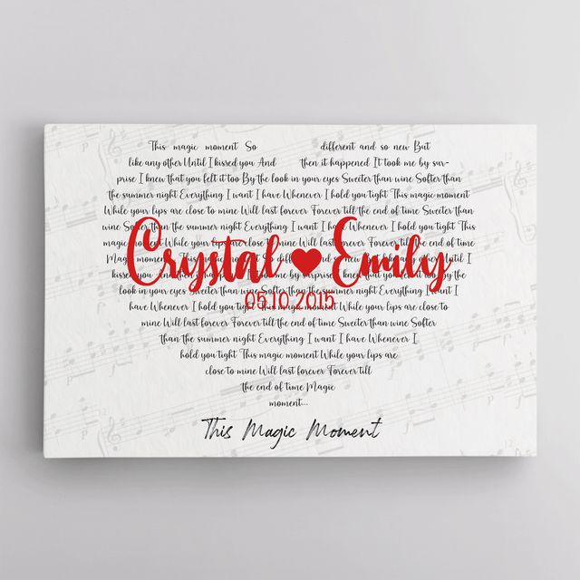 Custom Heart Style, Song Lyrics Canvas