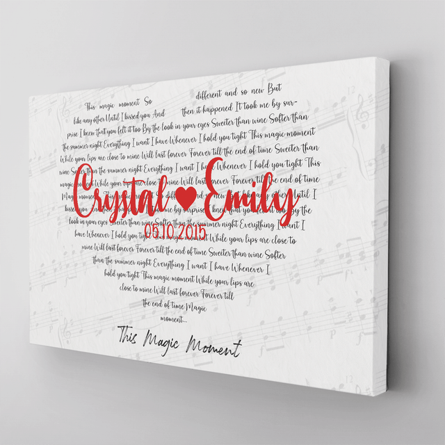 Custom Heart Style, Song Lyrics Canvas