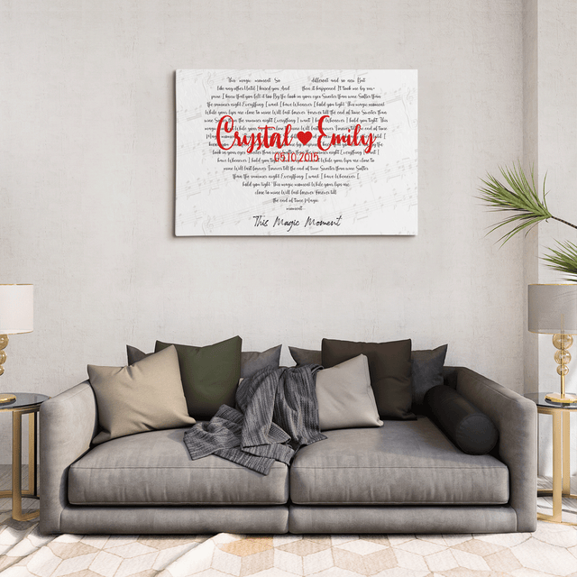 Custom Heart Style, Song Lyrics Canvas
