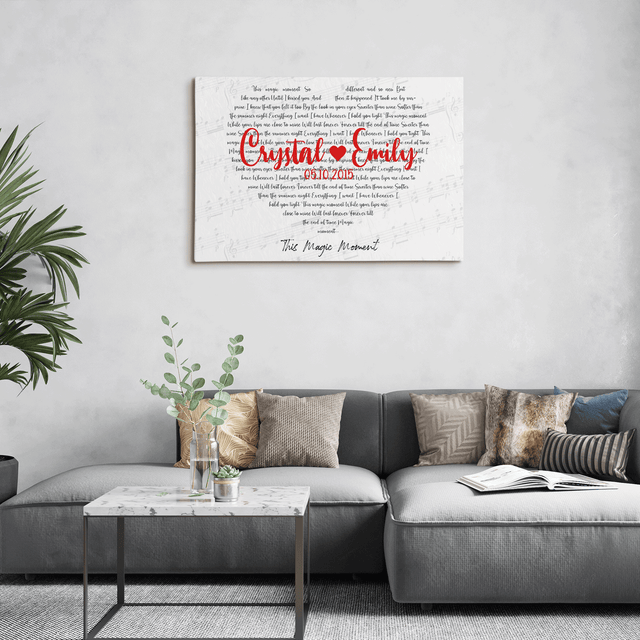 Custom Heart Style, Song Lyrics Canvas