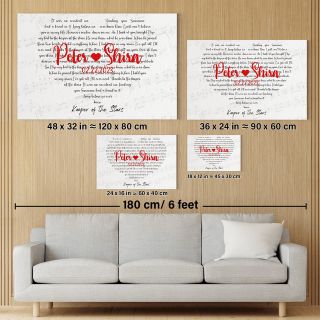 Custom Heart Style, Song Lyrics Canvas