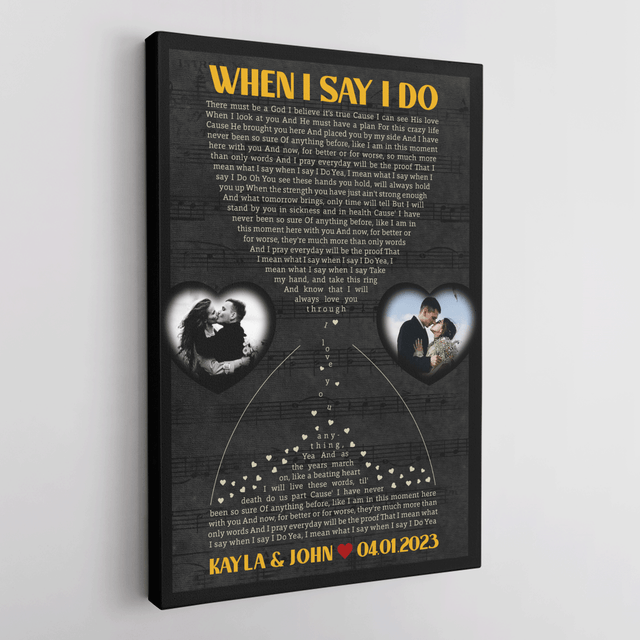 Custom Hourglass Shape Song Lyrics Canvas