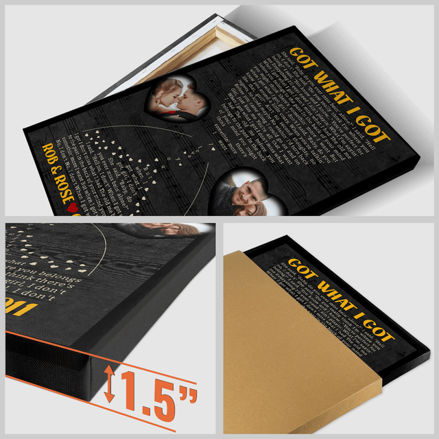 Custom Hourglass Shape Song Lyrics Canvas