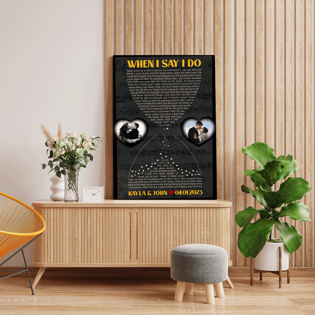 Custom Hourglass Shape Song Lyrics Canvas