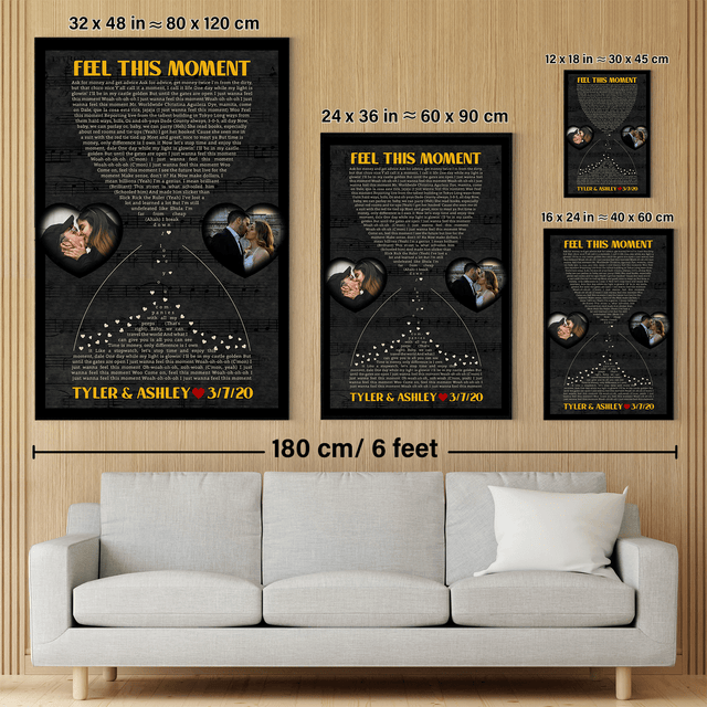 Custom Hourglass Shape Song Lyrics Canvas