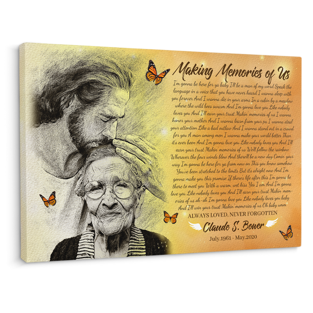 Personalized Safe In Jesus's Arms Canvas, Custom Song Lyrics & Photo