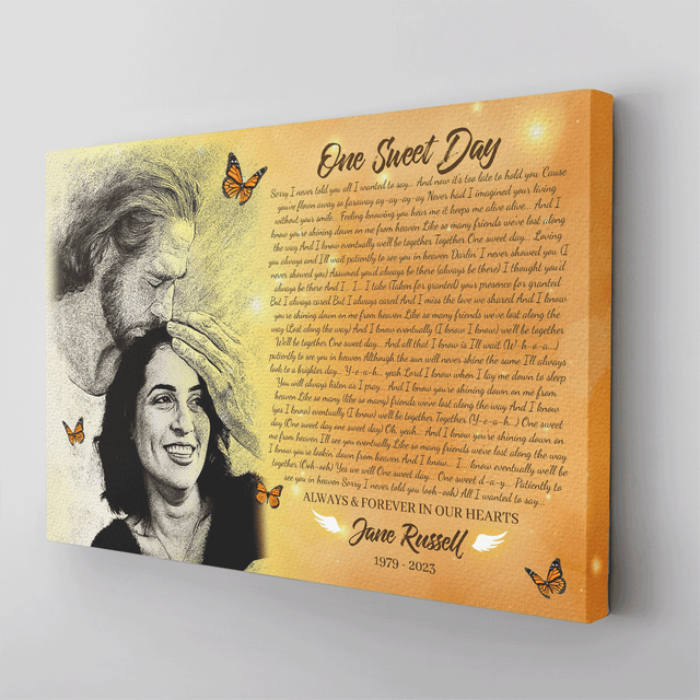 Personalized Safe In Jesus's Arms Canvas, Custom Song Lyrics & Photo