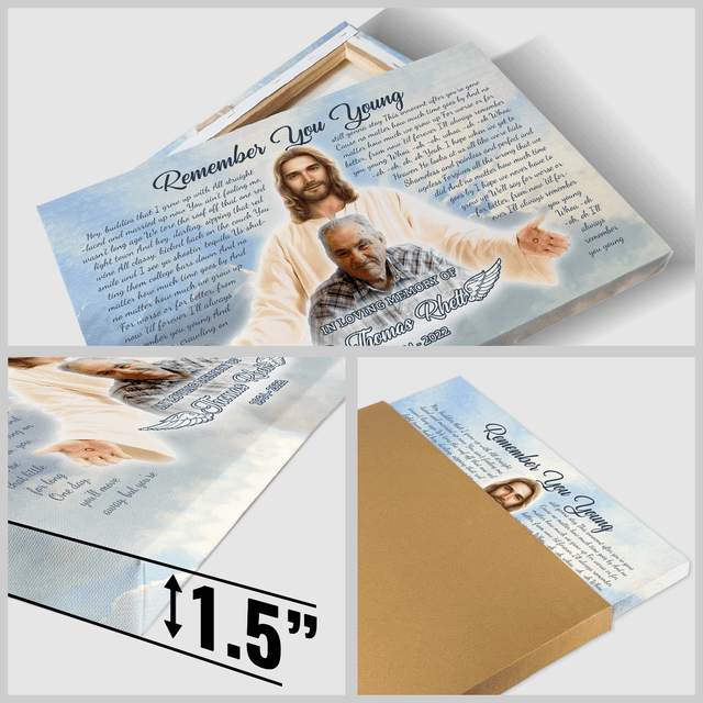 Safe In Jesus's Arms, Sympathy Memorial Canvas, Custom Song Lyrics & Photo