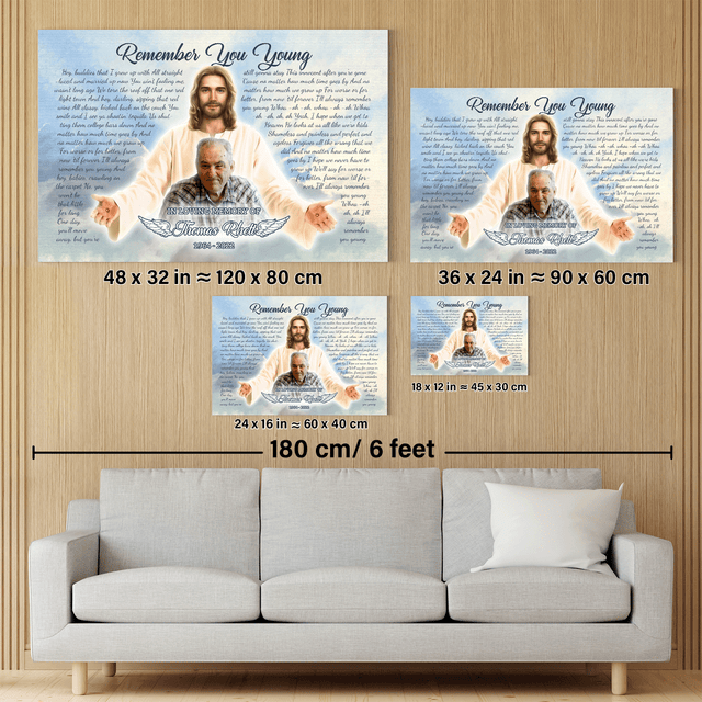 Safe In Jesus's Arms, Sympathy Memorial Canvas, Custom Song Lyrics & Photo