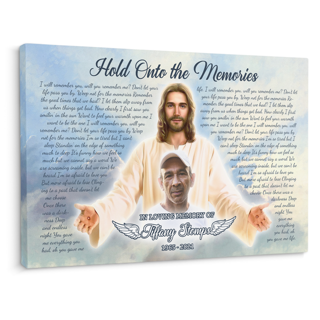 Safe In Jesus's Arms, Sympathy Memorial Canvas, Custom Song Lyrics & Photo