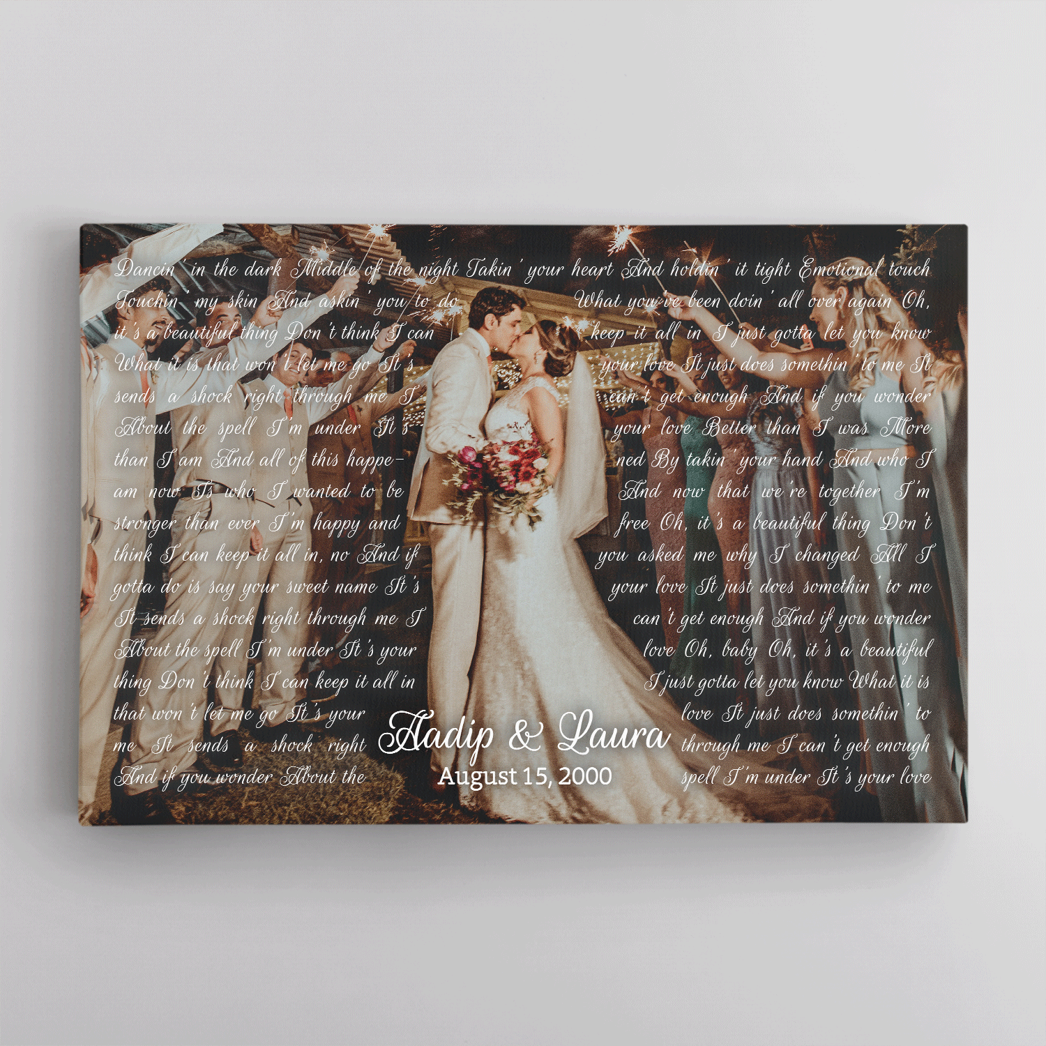 Dancing On The Melody, Personalized Song Lyrics Canvas, Upload Photo, Date & Name