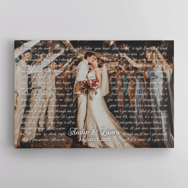Dancing On The Melody, Personalized Song Lyrics Canvas, Upload Photo, Date & Name