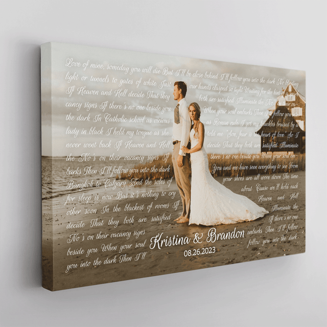 Dancing On The Melody, Personalized Song Lyrics Canvas, Upload Photo, Date & Name