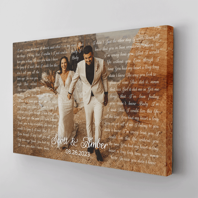 Dancing On The Melody, Personalized Song Lyrics Canvas, Upload Photo, Date & Name