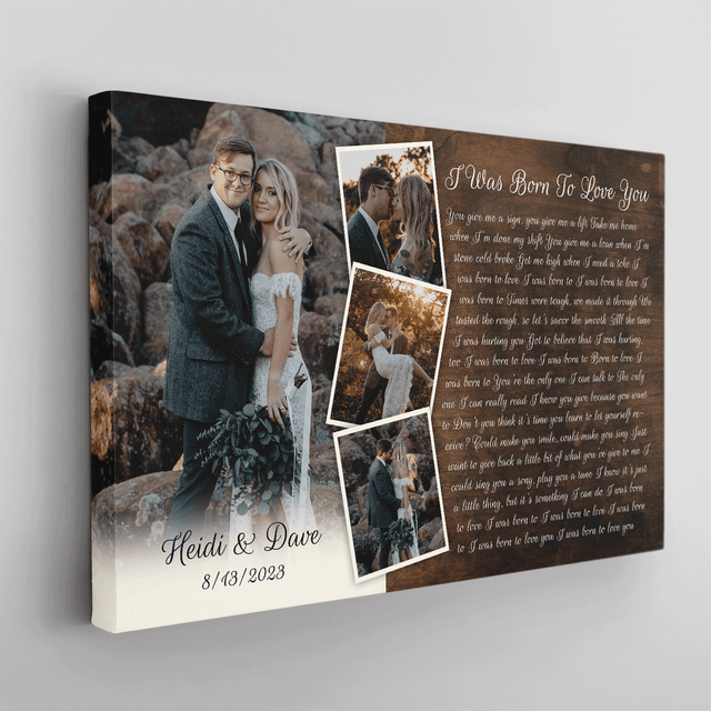 Personalized Canvas with Multiple Photos, Custom Song Lyrics, Wedding Gifts