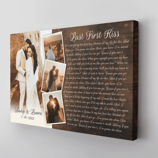 Personalized Canvas with Multiple Photos, Custom Song Lyrics, Wedding Gifts