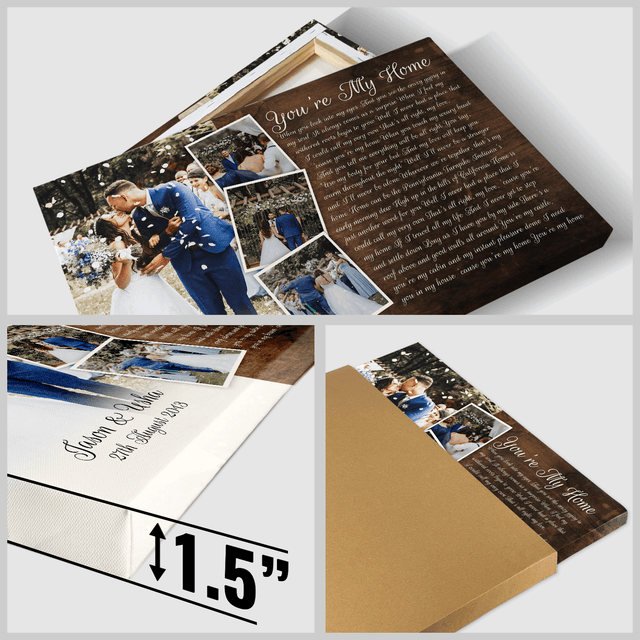 Personalized Canvas with Multiple Photos, Custom Song Lyrics, Wedding Gifts