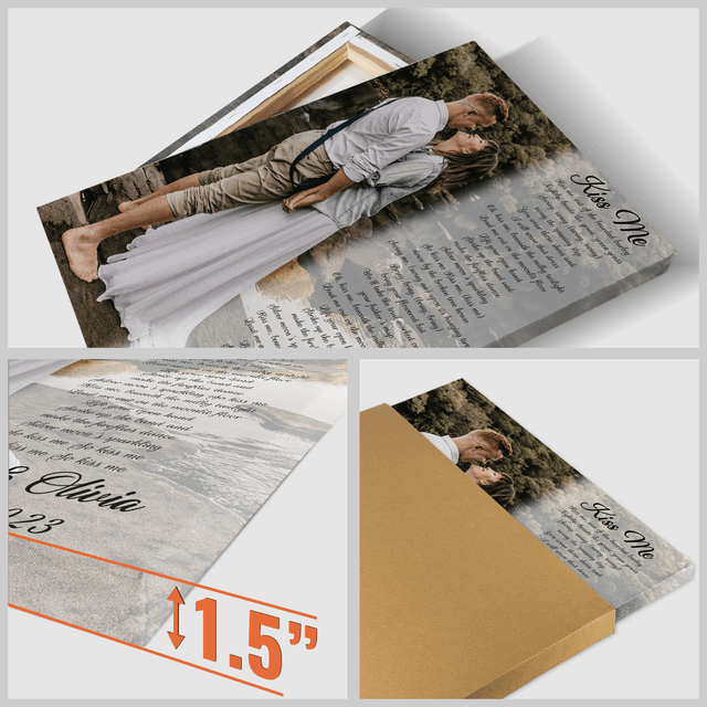 Custom Song Lyrics On Canvas, Upload Photo, Name & Date, Wedding Gifts