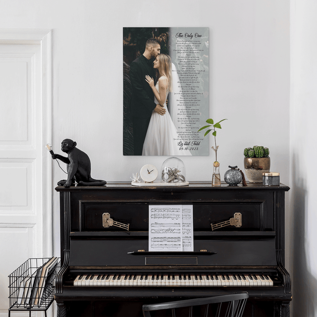 Custom Song Lyrics On Canvas, Upload Photo, Name & Date, Wedding Gifts