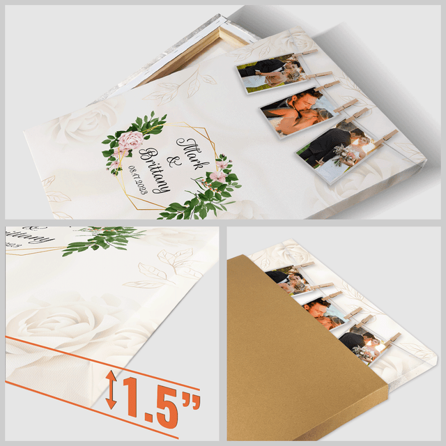 Wedding Guest Book Alternative, Custom Photo Wedding Guest Book Canvas Print