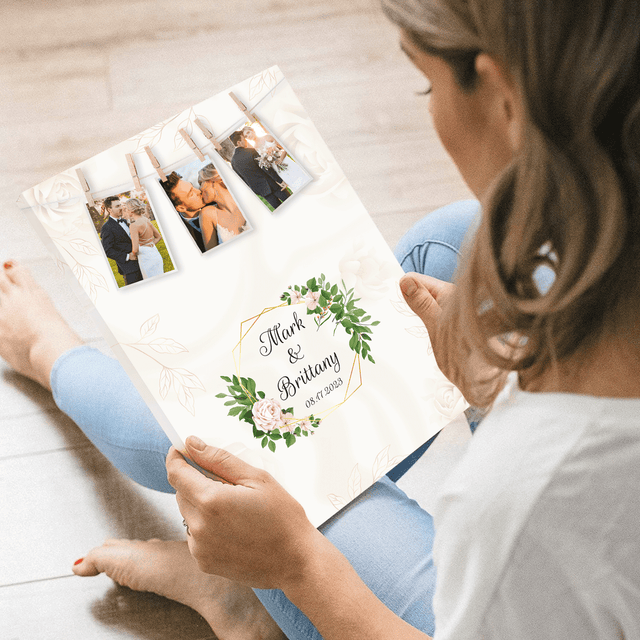 Wedding Guest Book Alternative, Custom Photo Wedding Guest Book Canvas Print