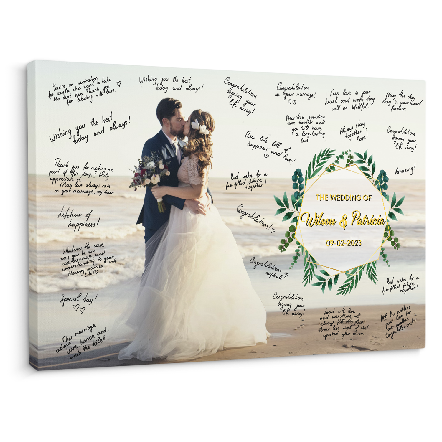 Wedding Guest Book Alternative, Custom Portrait Canvas Print, Wedding Gifts