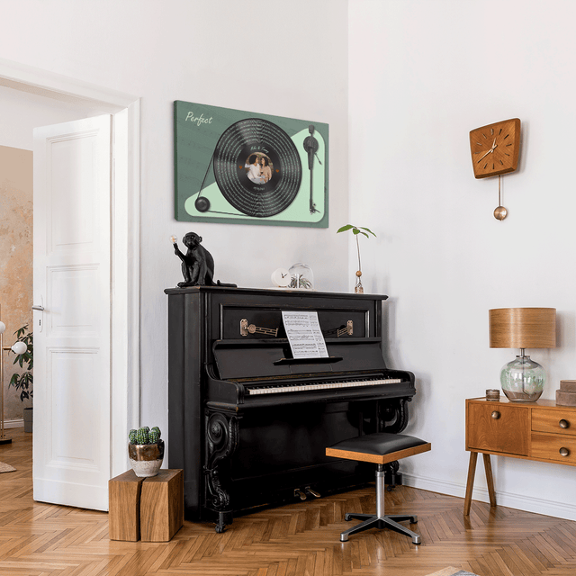 LP Player Canvas Wall Art, Custom Song Lyrics and Photo