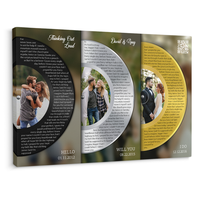 Silver Gold Classic Vinyl Record, Customizable Song Name Canvas Print