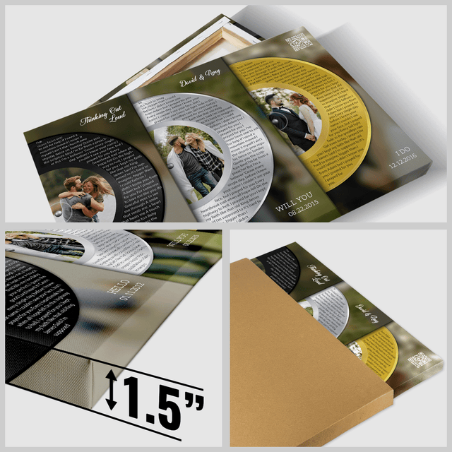 Silver Gold Classic Vinyl Record, Customizable Song Name Canvas Print