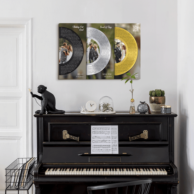 Silver Gold Classic Vinyl Record, Customizable Song Name Canvas Print