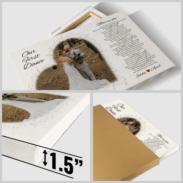 Our Story Began, Personalized Song Lyrics, Heart Shape Photo Canvas