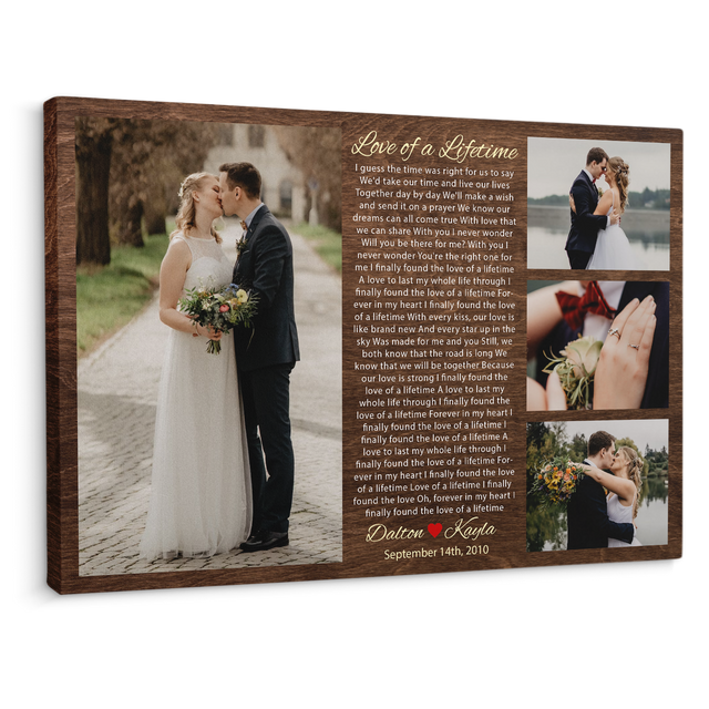 Personalized Multiple Photos Song Lyrics Canvas Print