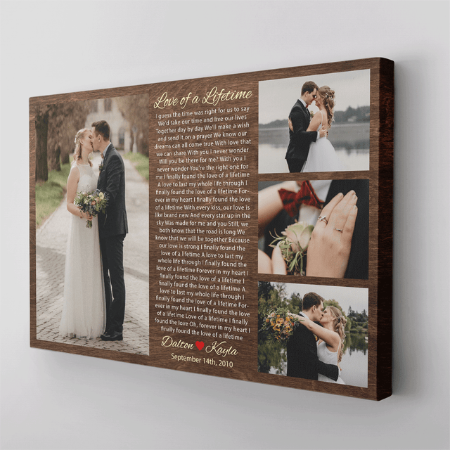 Personalized Multiple Photos Song Lyrics Canvas Print