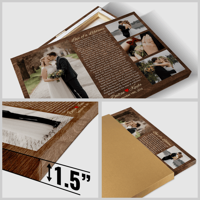 Personalized Multiple Photos Song Lyrics Canvas Print