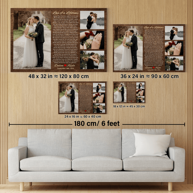 Personalized Multiple Photos Song Lyrics Canvas Print