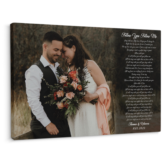 Custom Name Date Photo Song Lyrics On Canvas