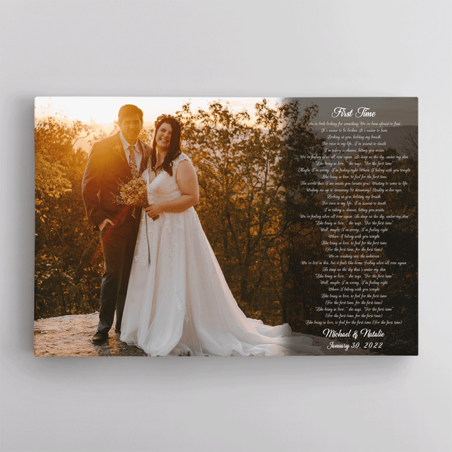 Custom Name Date Photo Song Lyrics On Canvas