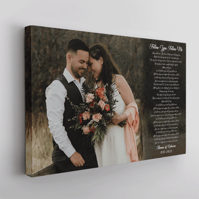 Custom Name Date Photo Song Lyrics On Canvas