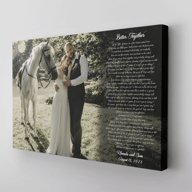 Custom Name Date Photo Song Lyrics On Canvas